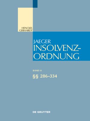 cover image of Jaeger Insolvenz-Ordnung, Band 8